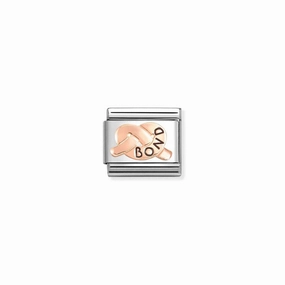 Nomination Composable Link Bond Promises Knot, 9K Rose Gold & Enamel