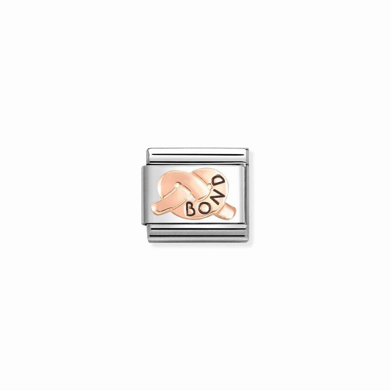 Nomination Composable Link Bond Promises Knot, 9K Rose Gold & Enamel