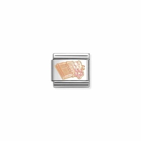 Nomination Composable Link Book, 9K Rose Gold & Enamel