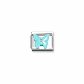 Nomination Composable Link Butterfly, Turquoise Stone, Silver