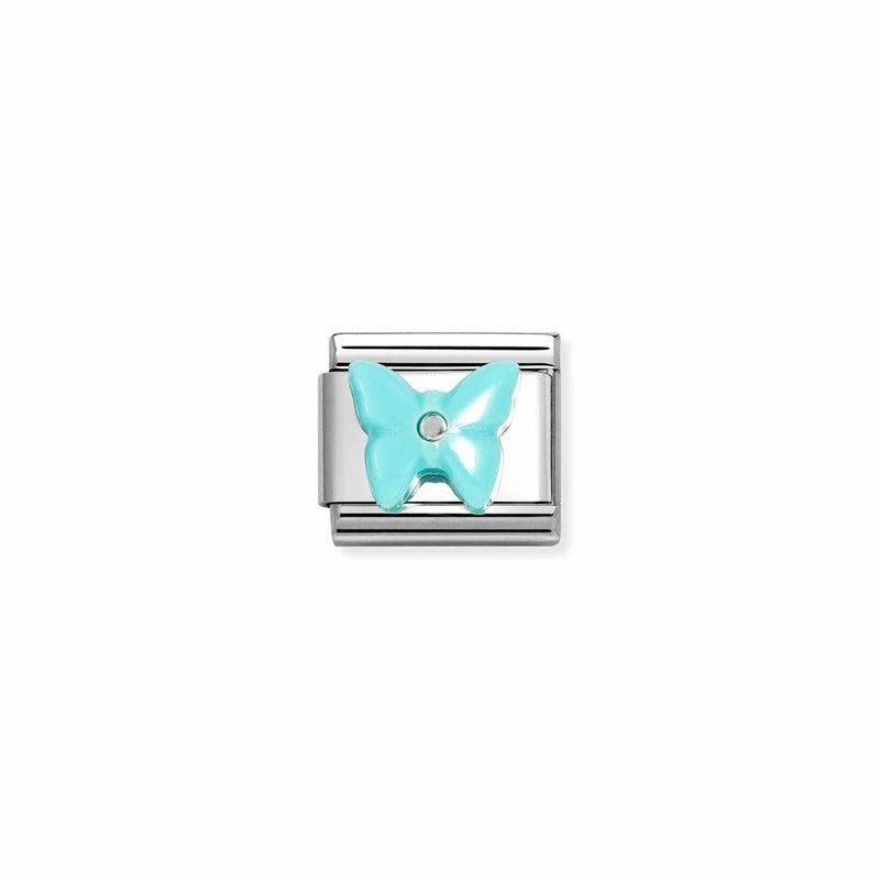 Nomination Composable Link Butterfly, Turquoise Stone, Silver