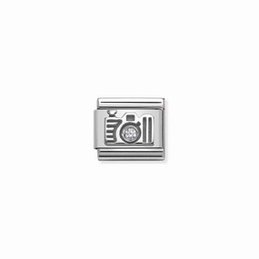 Nomination Composable Link Camera, Cubic Zirconia, Silver