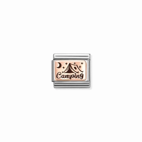 Nomination Composable Link Camping, 9K Rose Gold & Enamel