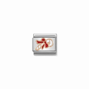 Nomination Composable Link Candy Cane, 9K Rose Gold & Enamel