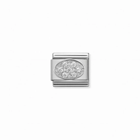 Nomination Composable Link Circle, Pink Cubic Zirconia, Silver
