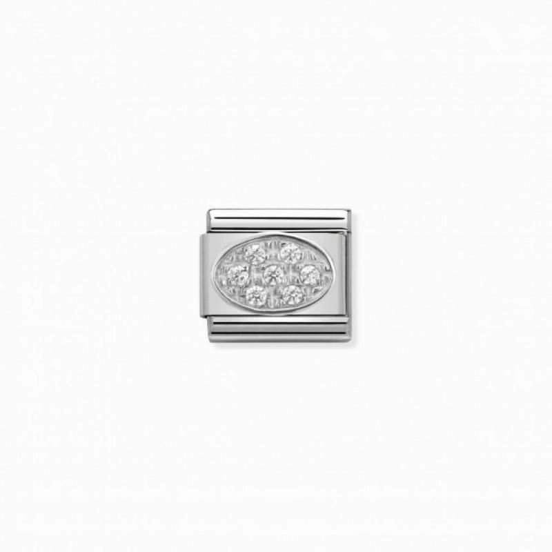 Nomination Composable Link Circle, Pink Cubic Zirconia, Silver