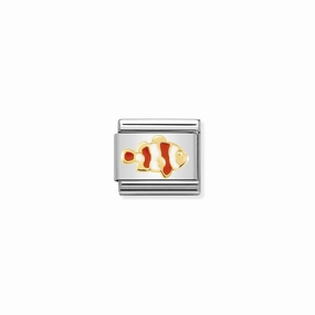 Nomination Composable Link Clownfish, 18K Gold & Enamel