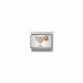 Nomination Composable Link Cocktail, Cubic Zirconia, 9K Rose Gold
