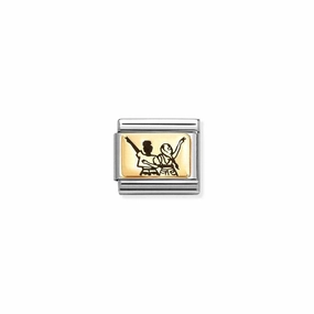 Nomination Composable Link Concert Friends, 18K Gold & Enamel