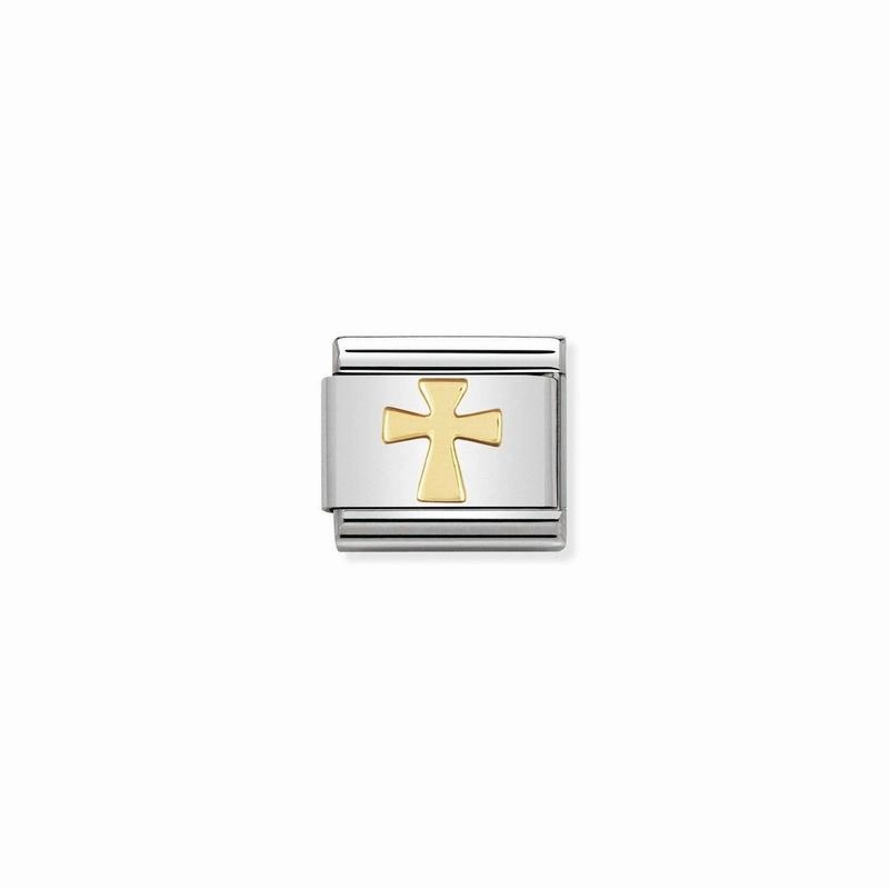 Nomination Composable Link Cross, 18K Gold