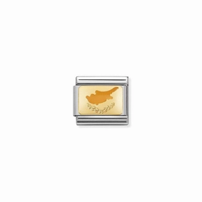 Nomination Composable Link Cyprus Flag, 18K Gold & Enamel
