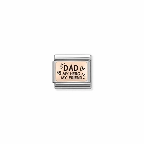 Nomination Composable Link Dad My Hero, My Friend, 9K Rose Gold