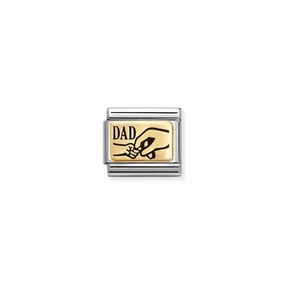 Nomination Composable Link Dad With Hands, 18K Gold