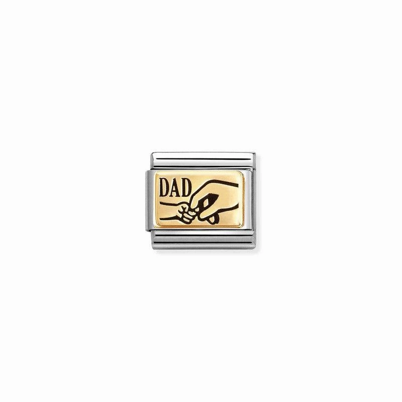 Nomination Composable Link Dad With Hands, 18K Gold