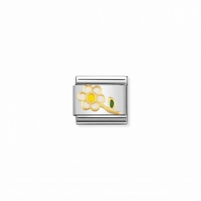 Nomination Composable Link Daisy, 18K Gold & Enamel