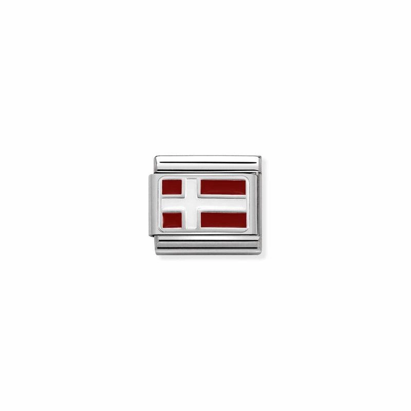 Nomination Composable Link Denmark Flag, Silver & Enamel