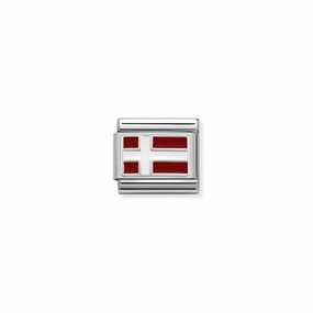 Nomination Composable Link Denmark Flag, Silver & Enamel