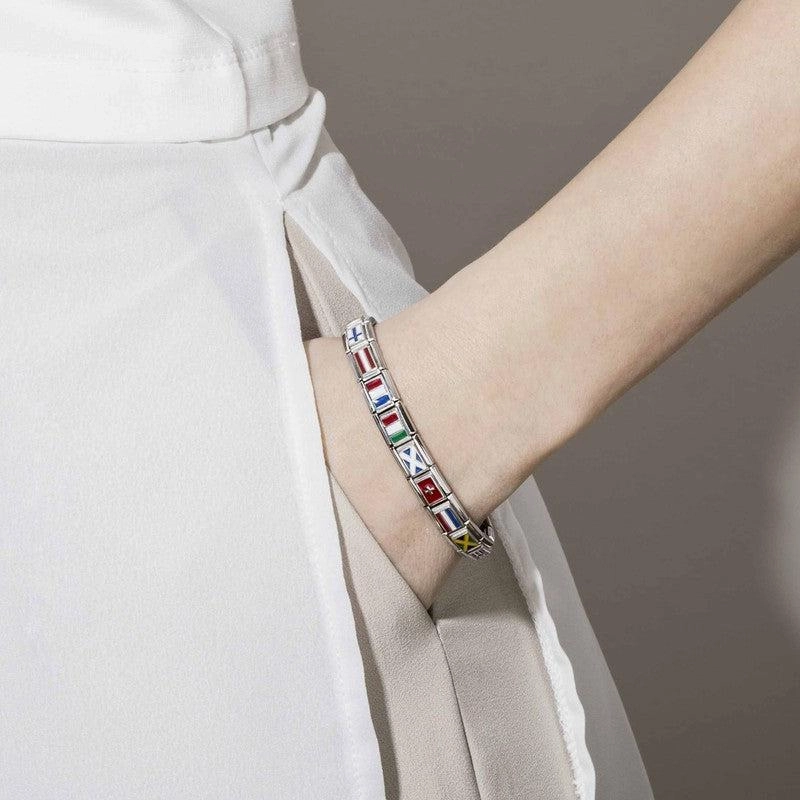 Nomination Composable Link Denmark Flag, Silver & Enamel