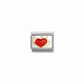 Nomination Composable Link Devil Heart, 18K Gold & Enamel