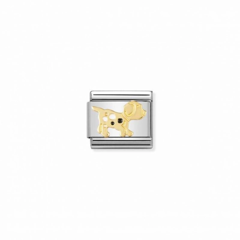 Nomination Composable Link Dog, 18K Gold & Enamel