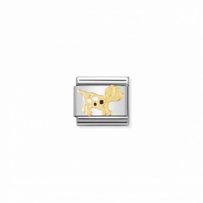 Nomination Composable Link Dog, 18K Gold & Enamel