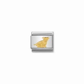Nomination Composable Link Dog, Sitting, 18K Gold