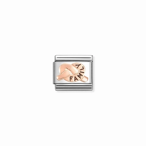 Nomination Composable Link Family Promises Knot, 9K Rose Gold & Enamel