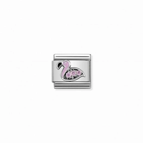 Nomination Composable Link Flamingo, Pink Cubic Zirconia, Silver