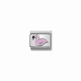 Nomination Composable Link Flamingo, Silver & Enamel