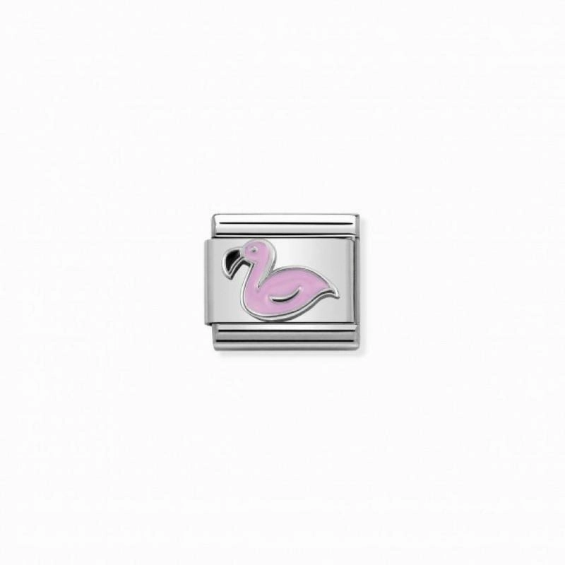 Nomination Composable Link Flamingo, Silver & Enamel