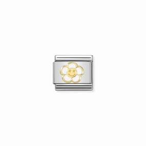 Nomination Composable Link Flower, Smile, 18K Gold & Enamel