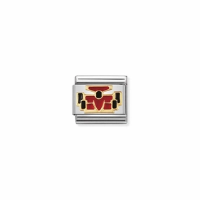 Nomination Composable Link Formula 1, 18K Gold & Enamel