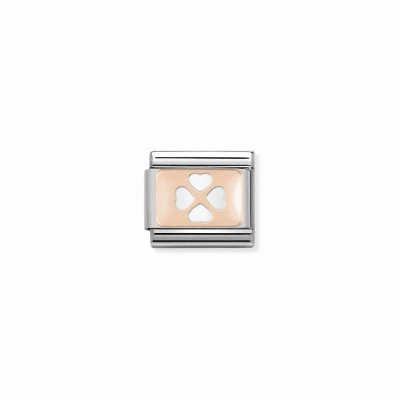 Nomination Composable Link Four-Leaf Clover, 9K Rose Gold