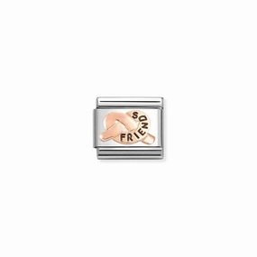 Nomination Composable Link Friends Promises Knot, 9K Rose Gold & Enamel