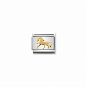 Nomination Composable Link Galloping Horse, 18K Gold