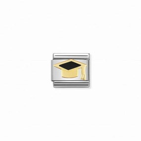 Nomination Composable Link Graduation Cap, 18K Gold & Enamel
