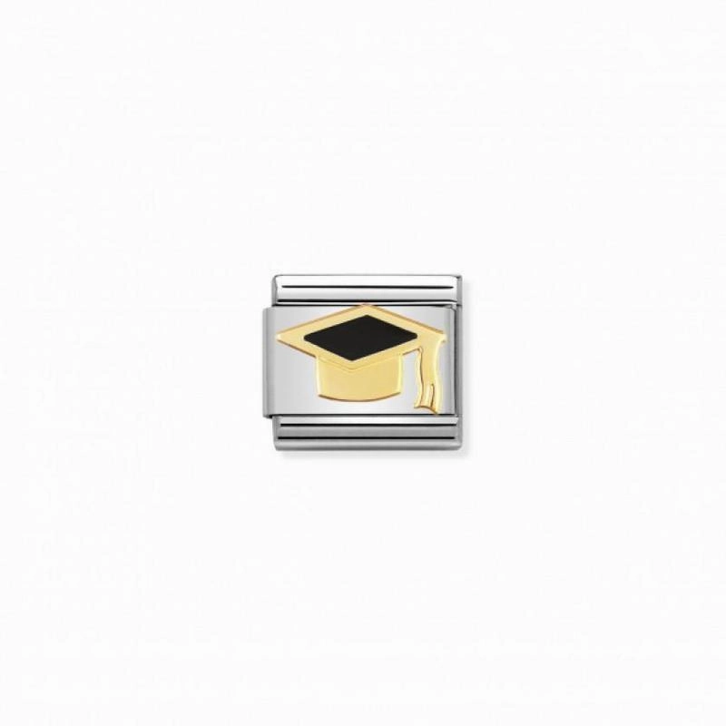 Nomination Composable Link Graduation Cap, 18K Gold & Enamel