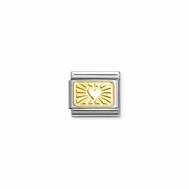 Nomination Composable Link Heart, Etched, 18K Gold
