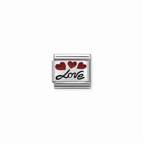 Nomination Composable Link Hearts, Love, Silver & Enamel