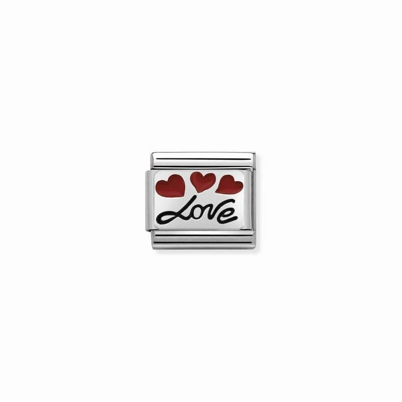 Nomination Composable Link Hearts, Love, Silver & Enamel