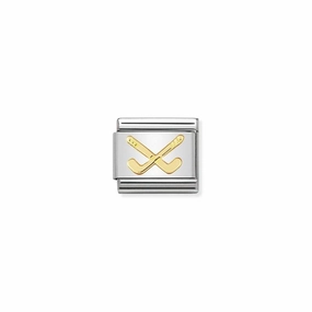 Nomination Composable Link Hockey Stick, 18K Gold
