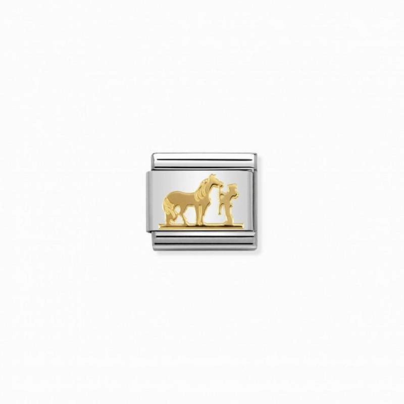 Nomination Composable Link Horse, Rider, 18K Gold