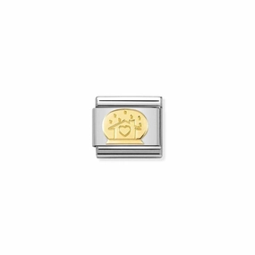 Nomination Composable Link House In Snowglobe, 18K Gold