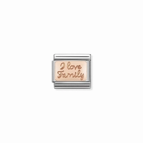 Nomination Composable Link I Love Family, 9K Rose Gold