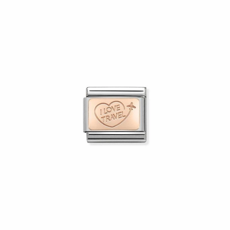 Nomination Composable Link I Love Travel, 9K Rose Gold