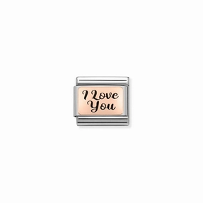 Nomination Composable Link I Love You, 9K Rose Gold