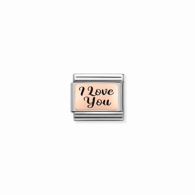 Nomination Composable Link I Love You, 9K Rose Gold