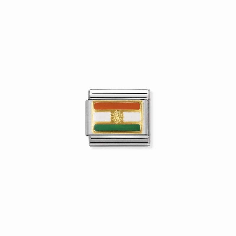 Nomination Composable Link India Flag, 18K Gold & Enamel