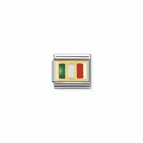 Nomination Composable Link Ireland Flag, 18K Gold & Enamel
