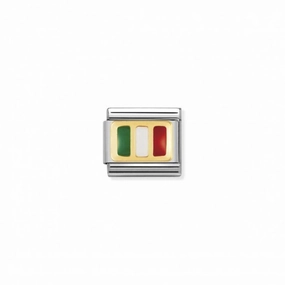 Nomination Composable Link Italy Flag, 18K Gold & Enamel